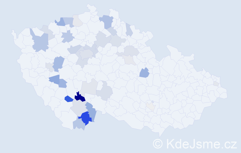 Příjmení: 'Vitoušková', počet výskytů 80 v celé ČR