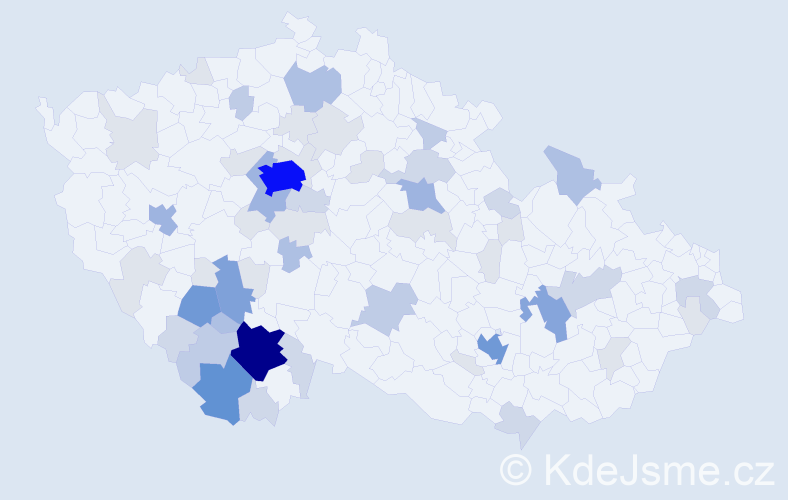 Příjmení: 'Vačkářová', počet výskytů 179 v celé ČR