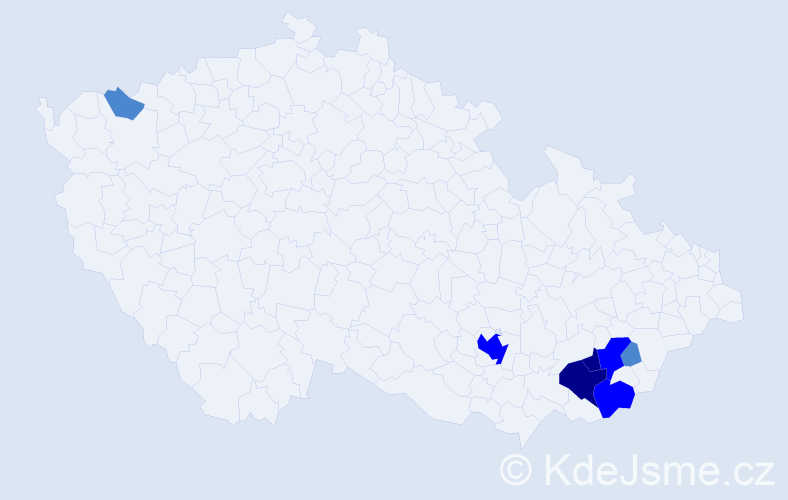 Příjmení: 'Velcerová', počet výskytů 14 v celé ČR