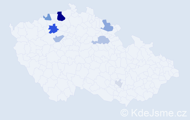 Příjmení: 'Kastel', počet výskytů 14 v celé ČR