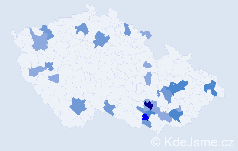 Příjmení: 'Marušinec', počet výskytů 58 v celé ČR