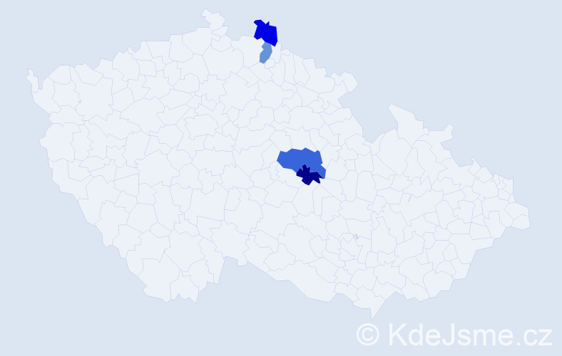 Příjmení: 'Wrkoslavová', počet výskytů 5 v celé ČR
