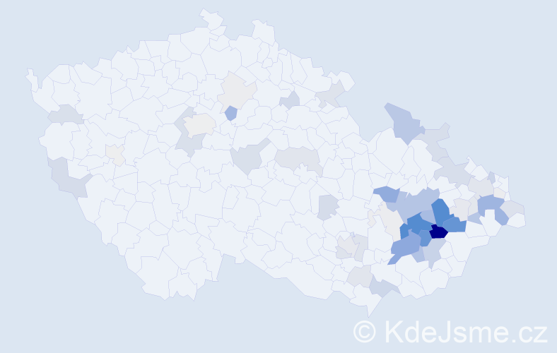 Příjmení: 'Krutil', počet výskytů 193 v celé ČR