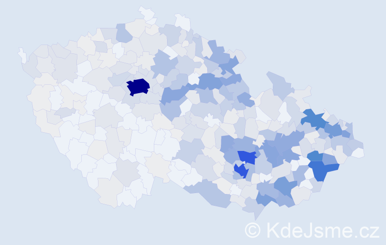 Příjmení: 'Martinek', počet výskytů 2022 v celé ČR