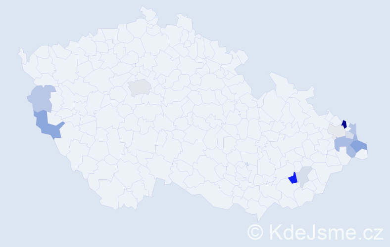 Příjmení: 'Mamicová', počet výskytů 32 v celé ČR