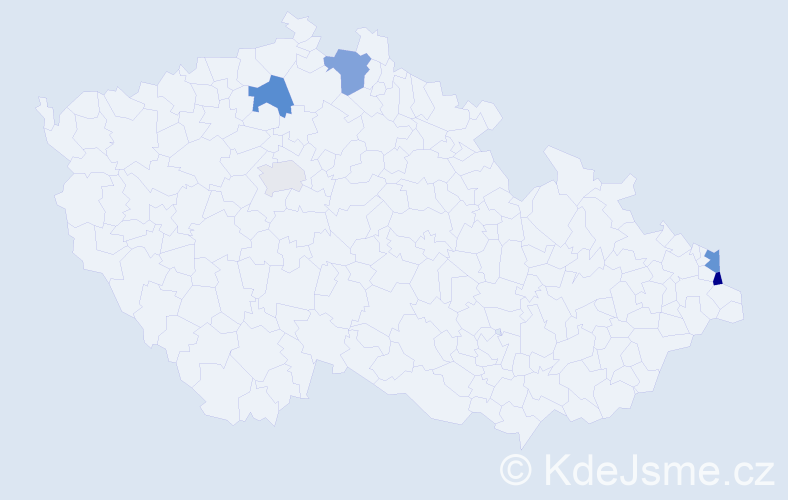 Příjmení: 'Cilinek', počet výskytů 9 v celé ČR