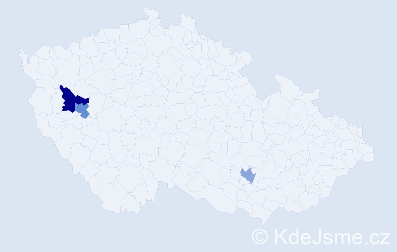 Příjmení: 'Chládecká', počet výskytů 3 v celé ČR