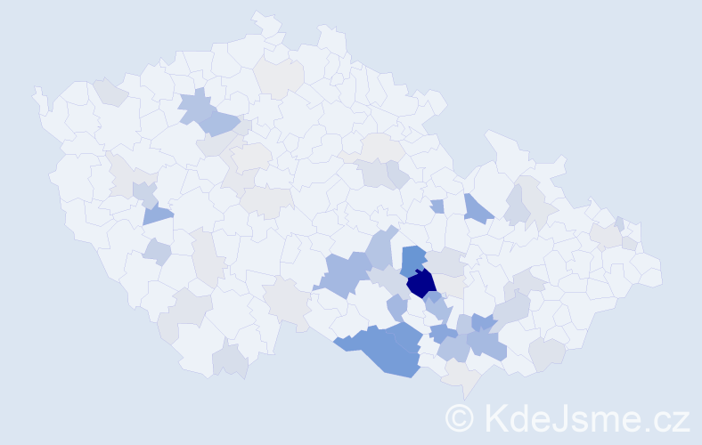 Příjmení: 'Knoflíček', počet výskytů 223 v celé ČR