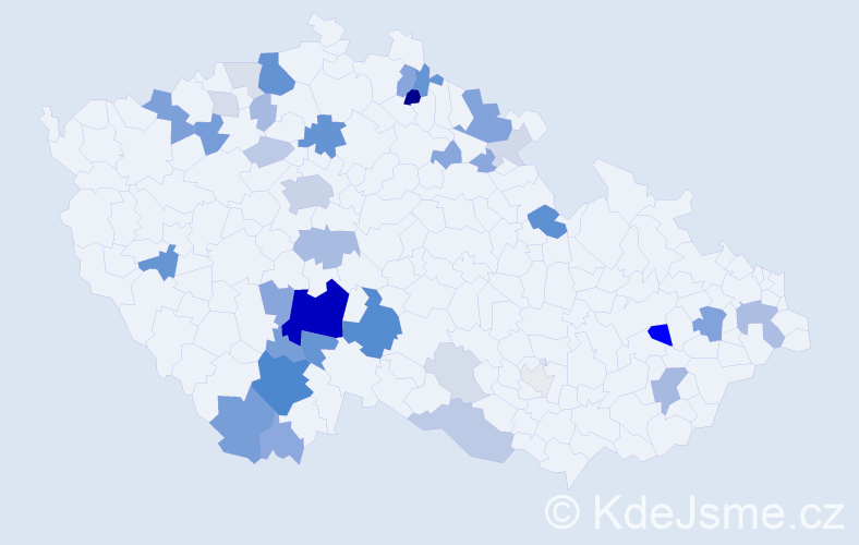 Příjmení: 'Kořenský', počet výskytů 115 v celé ČR