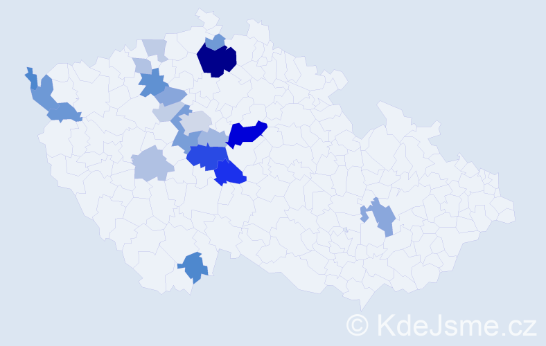Příjmení: 'Nesvorná', počet výskytů 45 v celé ČR