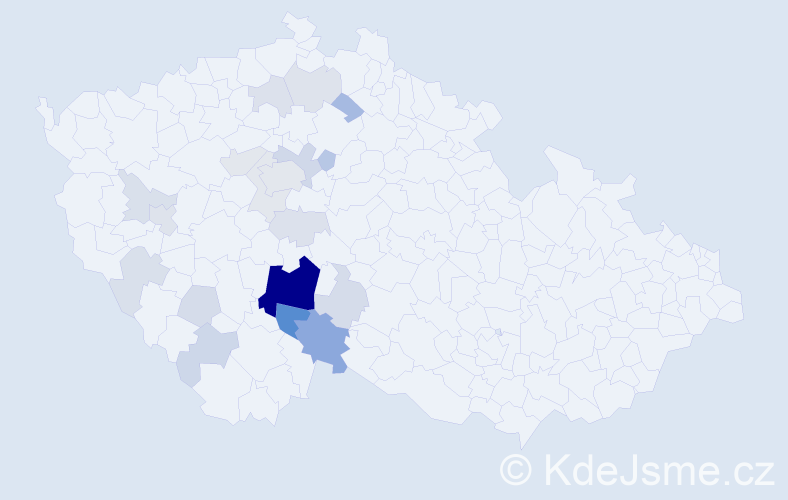 Příjmení: 'Loudínová', počet výskytů 61 v celé ČR