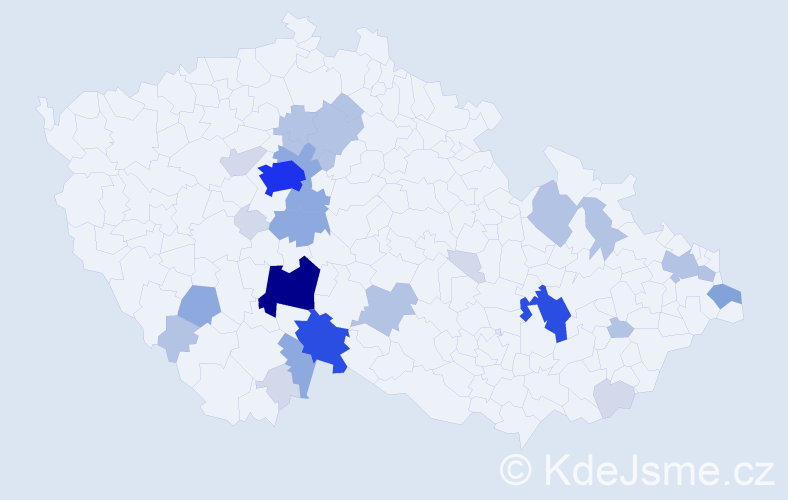 Příjmení: 'Pán', počet výskytů 95 v celé ČR