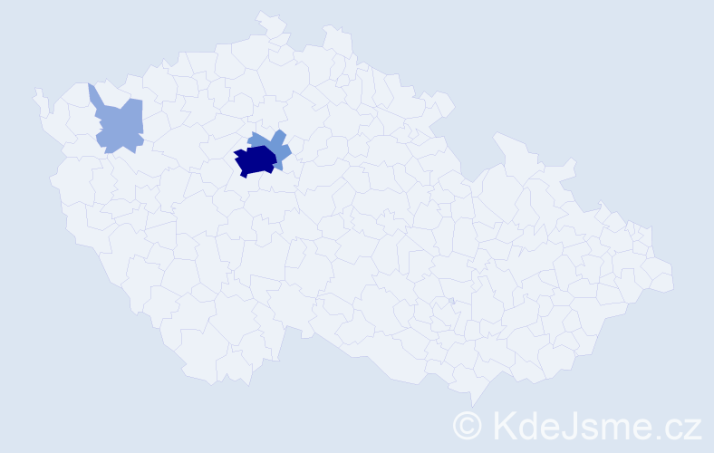 Příjmení: 'Tubl', počet výskytů 9 v celé ČR