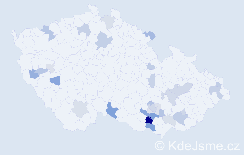 Příjmení: 'Marušinec', počet výskytů 58 v celé ČR