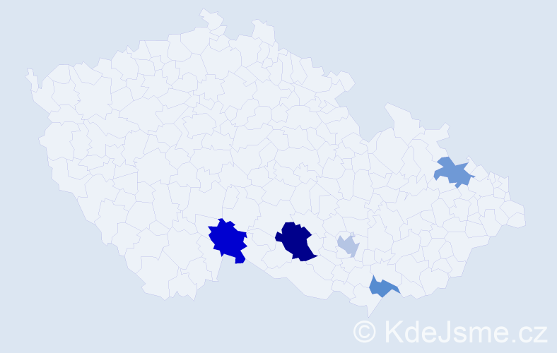 Příjmení: 'Dosbabová', počet výskytů 14 v celé ČR