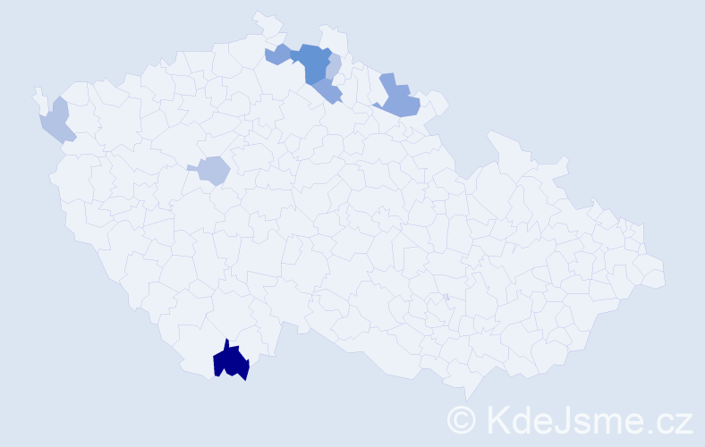 Příjmení: 'Guschlová', počet výskytů 16 v celé ČR