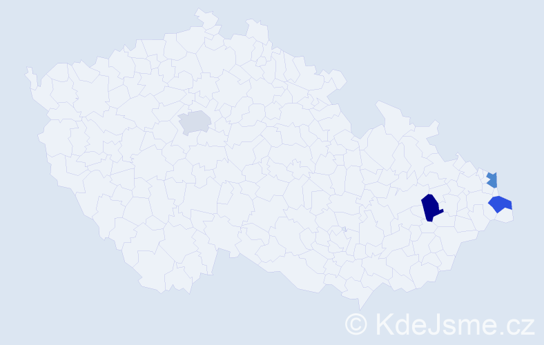 Příjmení: 'Földiová', počet výskytů 4 v celé ČR