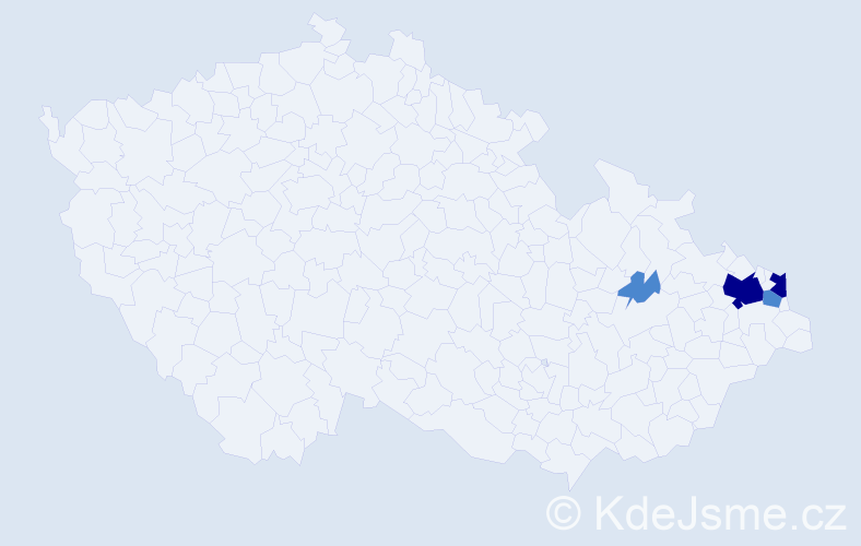 Příjmení: 'Wzatek', počet výskytů 14 v celé ČR