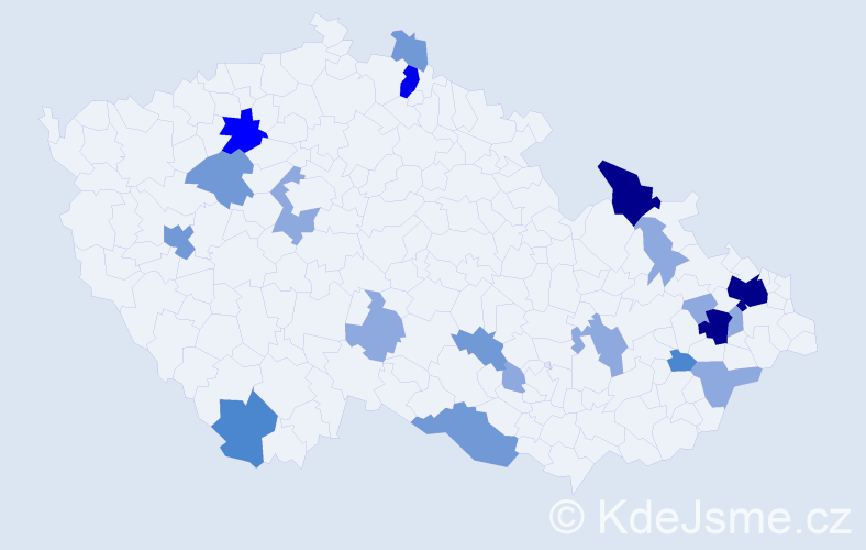 Příjmení: 'Rapčanová', počet výskytů 51 v celé ČR