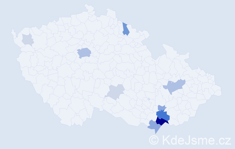 Příjmení: 'Rylka', počet výskytů 40 v celé ČR