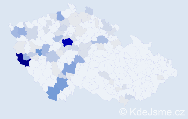 Příjmení: 'Mlezivová', počet výskytů 274 v celé ČR