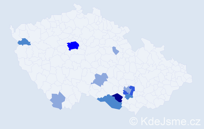 Příjmení: 'Marschalová', počet výskytů 22 v celé ČR