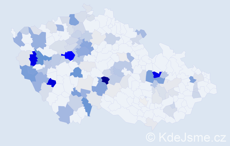 Příjmení: 'Krbec', počet výskytů 452 v celé ČR