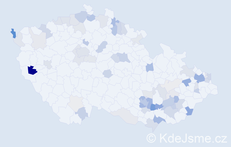 Příjmení: 'Barta', počet výskytů 172 v celé ČR