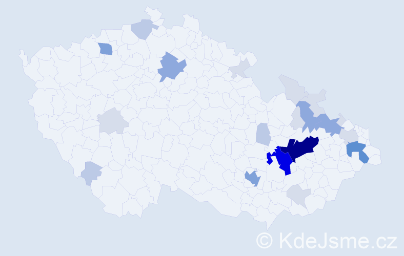 Příjmení: 'Lisická', počet výskytů 76 v celé ČR