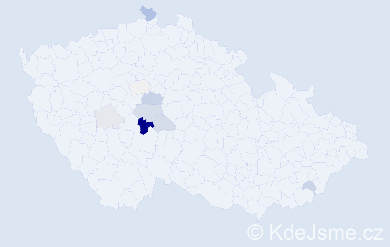 Příjmení: 'Klaudys', počet výskytů 21 v celé ČR