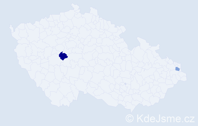 Příjmení: 'Kubaľa', počet výskytů 2 v celé ČR