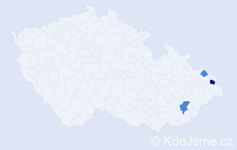 Příjmení: 'Pyšňáková', počet výskytů 5 v celé ČR