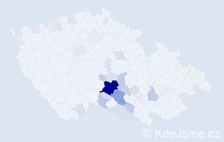 Příjmení: 'Kourek', počet výskytů 227 v celé ČR