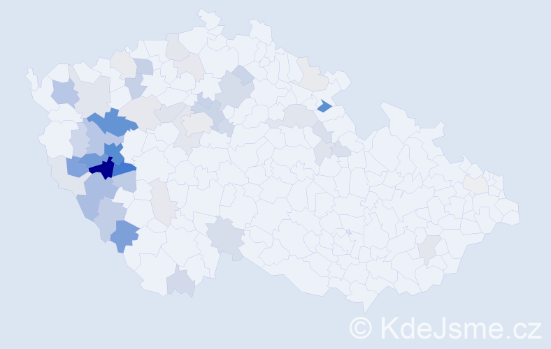 Příjmení: 'Boříková', počet výskytů 174 v celé ČR