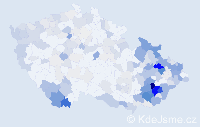 Příjmení: 'Jurčíková', počet výskytů 851 v celé ČR