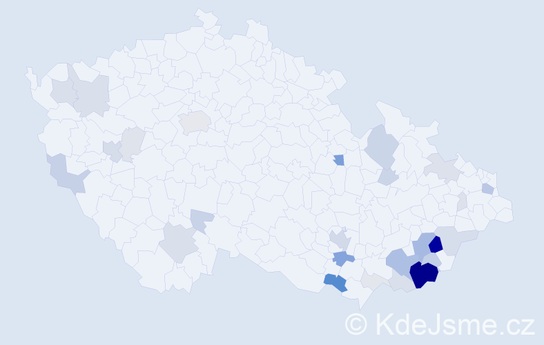 Příjmení: 'Dolinová', počet výskytů 113 v celé ČR
