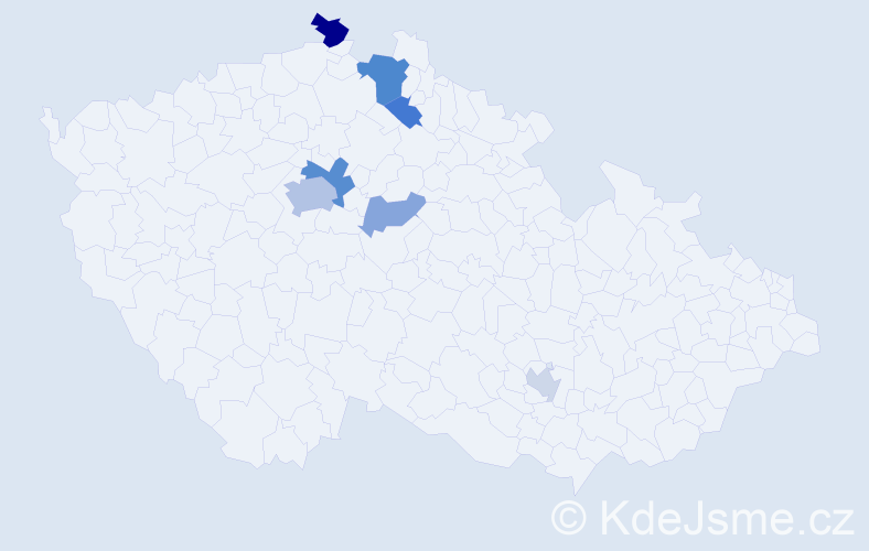 Příjmení: 'Krajbichová', počet výskytů 15 v celé ČR