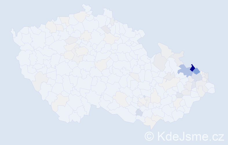 Příjmení: 'Halfar', počet výskytů 551 v celé ČR