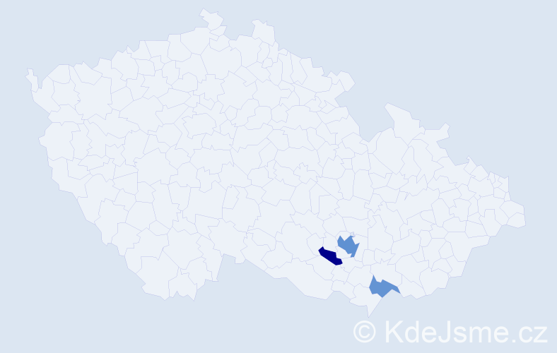 Příjmení: 'Porubanová', počet výskytů 6 v celé ČR
