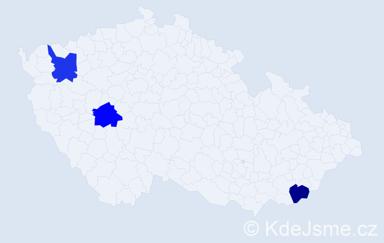 Příjmení: 'Chaikouskaya', počet výskytů 3 v celé ČR