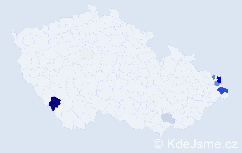 Příjmení: 'Szwanczarová', počet výskytů 37 v celé ČR