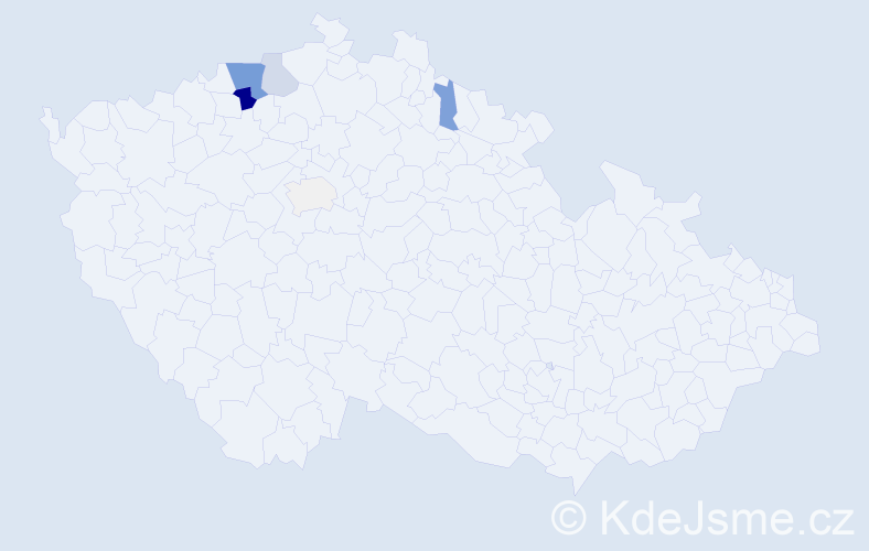 Příjmení: 'Lázová', počet výskytů 21 v celé ČR