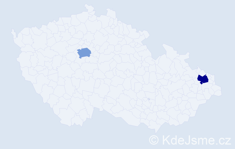Příjmení: 'Kudrnovsky', počet výskytů 2 v celé ČR
