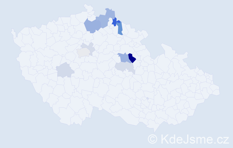 Příjmení: 'Fidrhelová', počet výskytů 27 v celé ČR