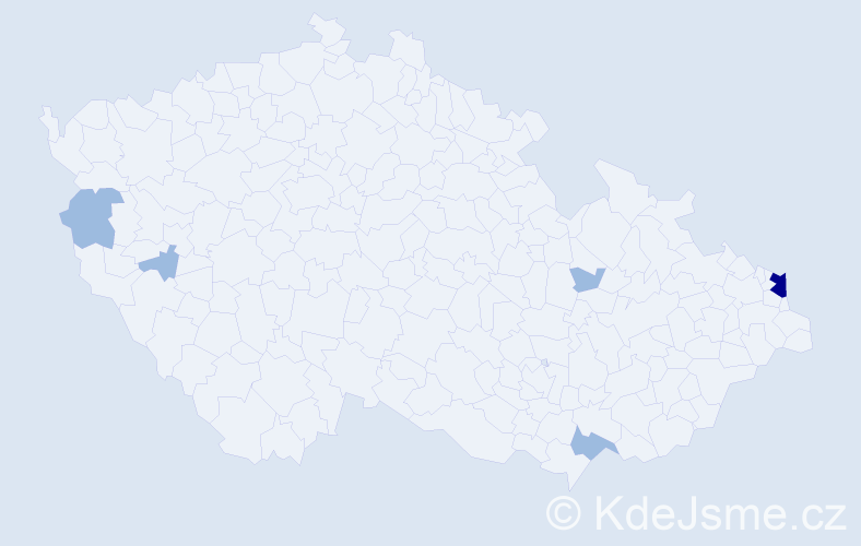 Příjmení: 'Tolnai', počet výskytů 8 v celé ČR