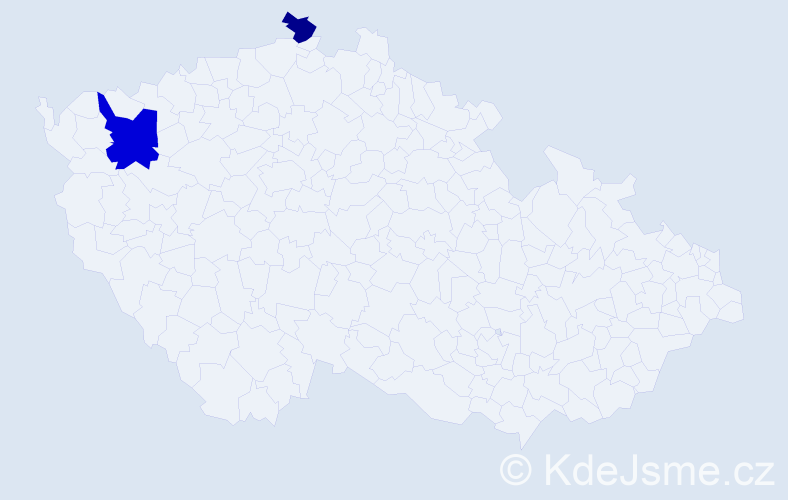 Příjmení: 'Krupiaková', počet výskytů 3 v celé ČR