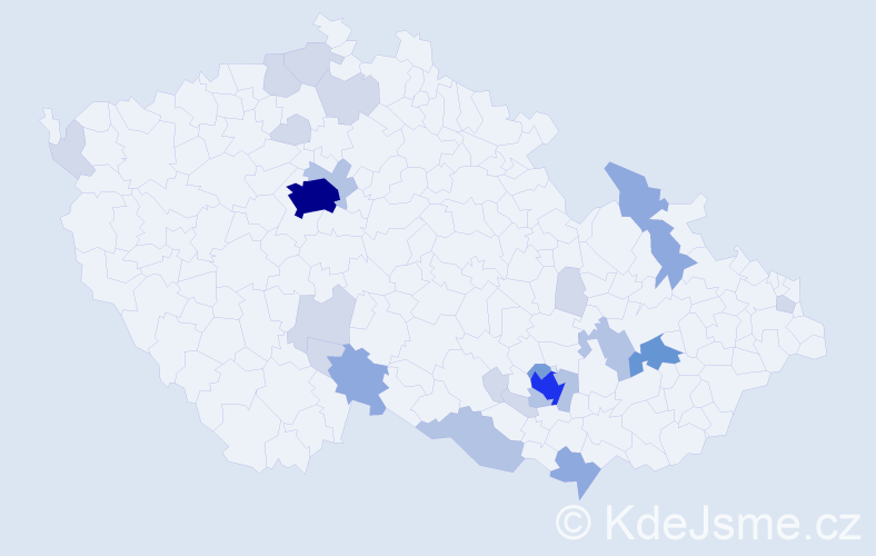 Příjmení: 'Fitz', počet výskytů 69 v celé ČR