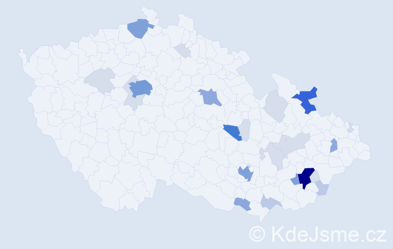 Příjmení: 'Vendolská', počet výskytů 84 v celé ČR