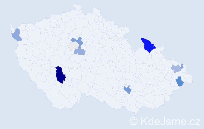 Příjmení: 'Rutta', počet výskytů 25 v celé ČR