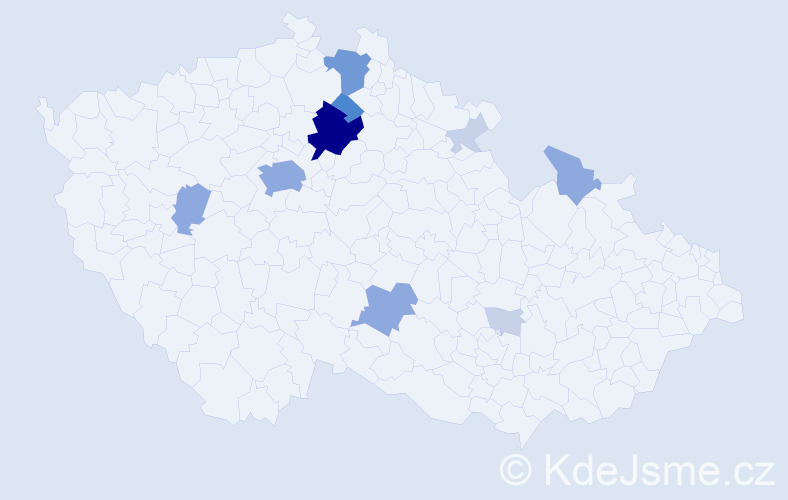 Příjmení: 'Pešánová', počet výskytů 32 v celé ČR